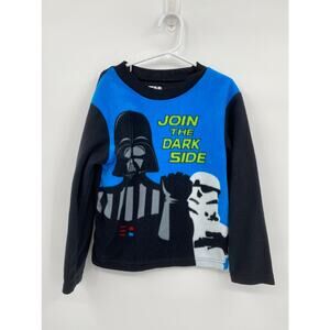 Star Wars Graphic Fleece Long Sleeve Pajama Top Black Blue Boys 8